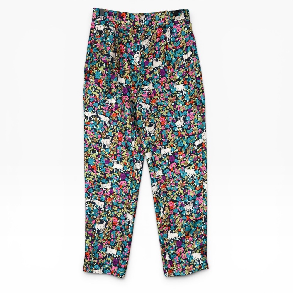 J.Crew Collection Silk Twill High Rise Trouser Pants Womens 2 Grazing Goats